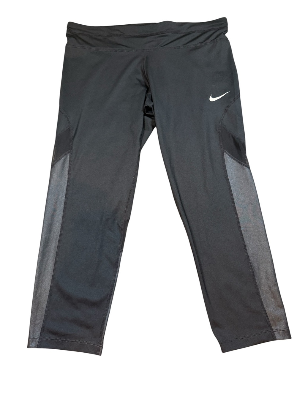 NWT Nike Women’s Dri-FIT Cropped Running Leggings Black Gray XL